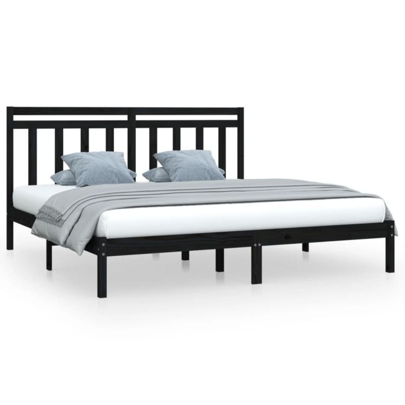 Łóżko drewniane WaszeMeble 200x200 cm czarna WM-3105274 1 szt.
