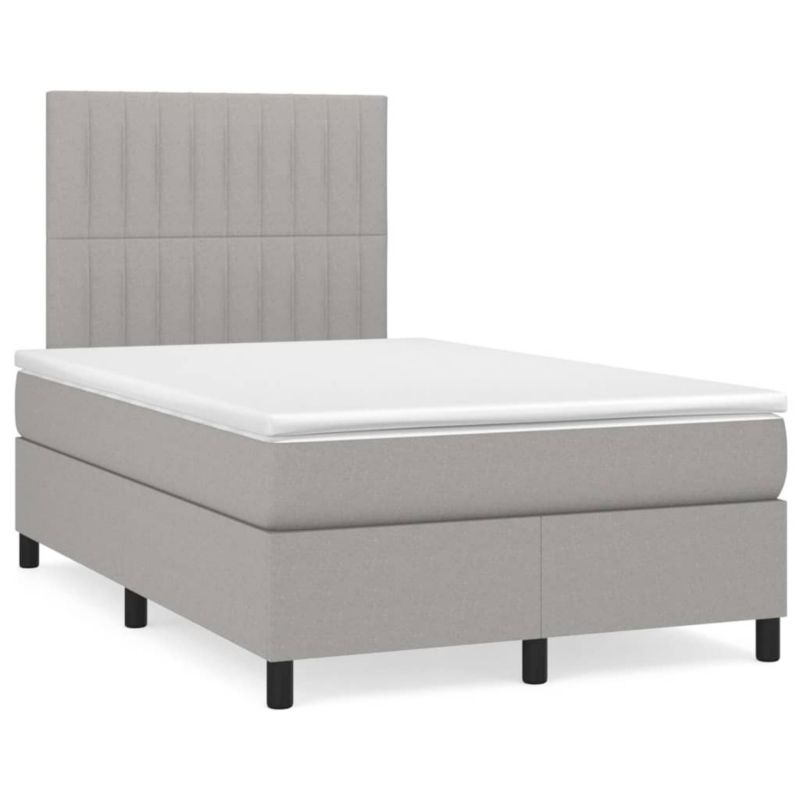 Łóżko kontynentalne WaszeMeble 120x190 cm jasnoszare WM-3270211 1 szt.