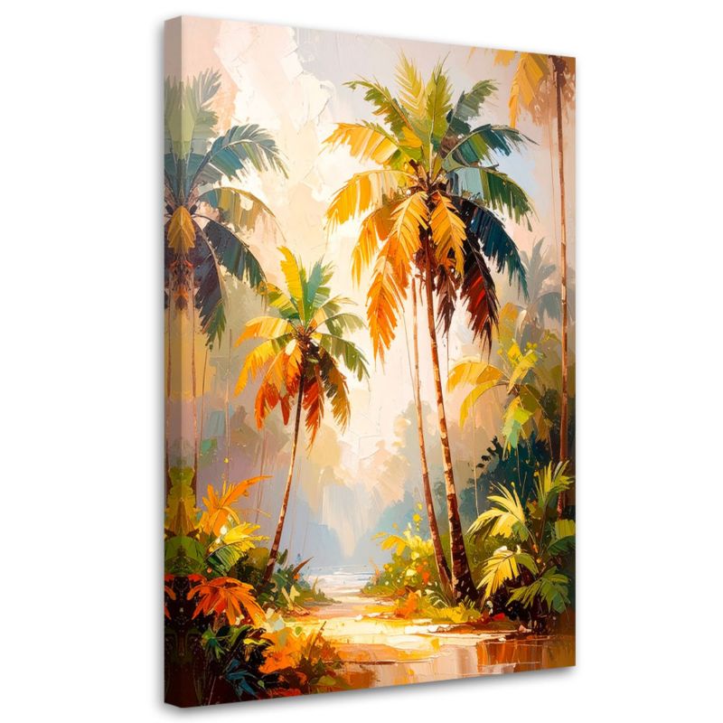 Obraz do salonu nowoczesny Feeby Palmy Dżungla Las Topikalny 80x120cm 1szt
