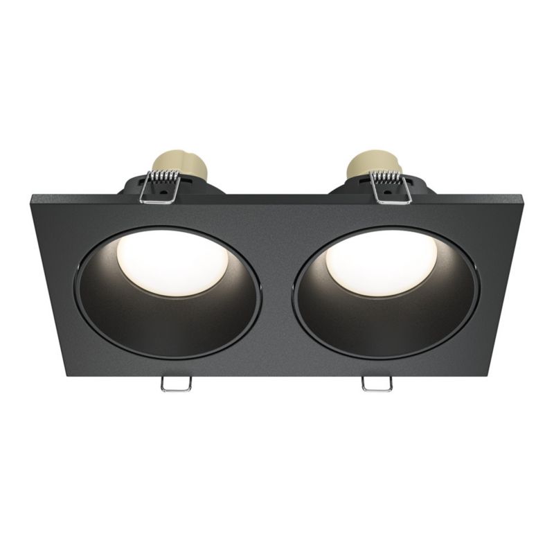 Oprawa sufitowa wpuszczana Maytoni Zoom łazienkowa czarna 2 x GU10 x 50W IP65 wym: 3,6 x 9 x 17 cm prostokątna - 1 szt.