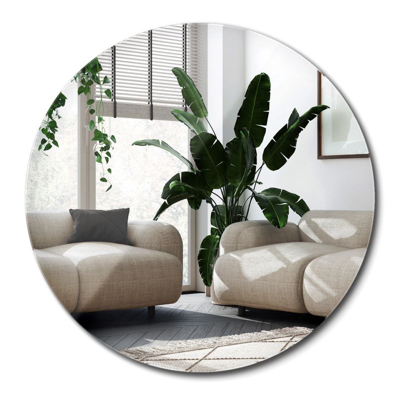Okrągłe Duże Lustro Wallfluent fi100 cm Bezramowe 1 szt.