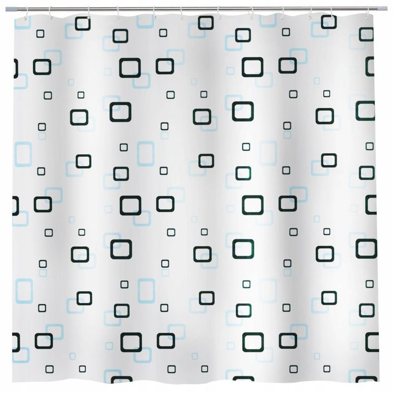 Zasłonka do prysznicu Sepio 180x200 mleczna geometryczna 1 szt.
