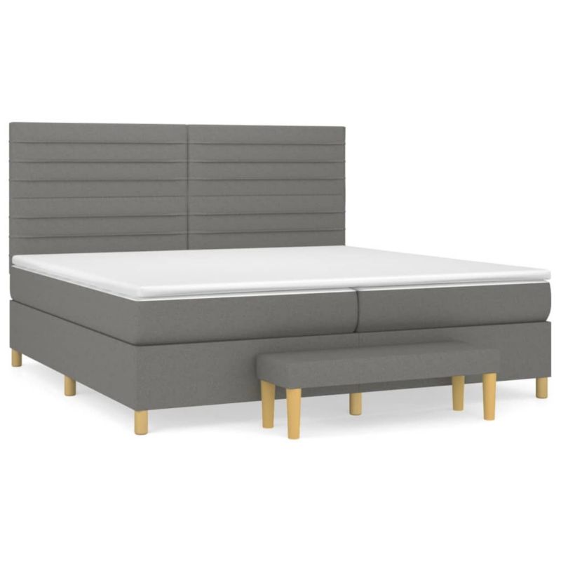 Łóżko kontynentalne WaszeMeble 200x200 cm ciemnoszara WM-3137262 1 szt.