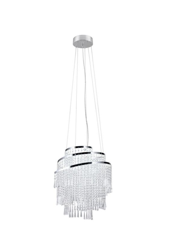 Lampa wisząca RL Pomp 0186 srebrno-odcienie srebra kryształowa wbudowany LED 38W 1 szt.