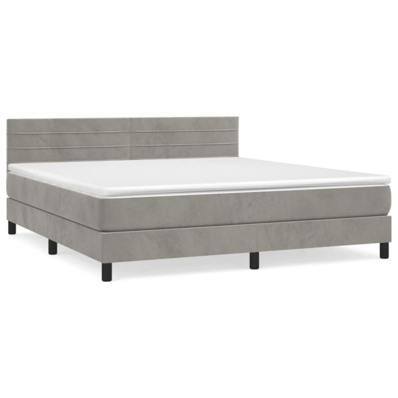 Łóżko kontynentalne WaszeMeble 160x200 cm jasnoszare WM-3141371 1 szt.