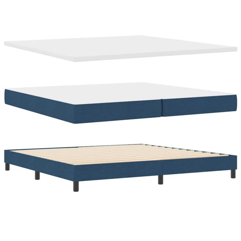 Łóżko z materacem WaszeMeble 200x200 cm niebieski WM-3340114 1 szt.