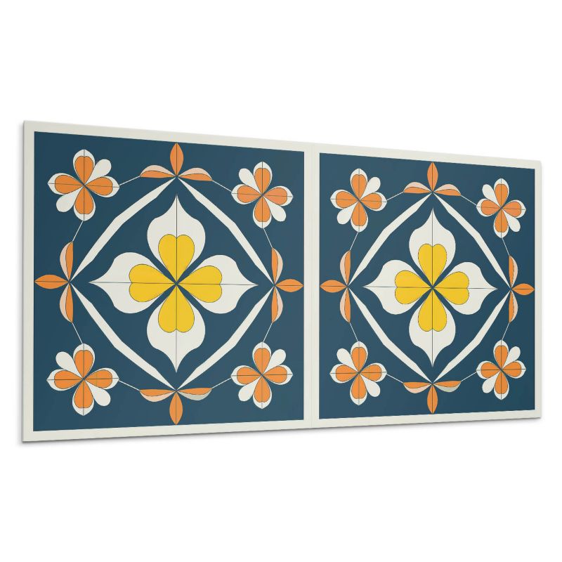 Kafelki samoprzylepne Wallfluent 60x30 cm Symetryczny motyw kwiatowy w eleganckim stylu 6 szt.