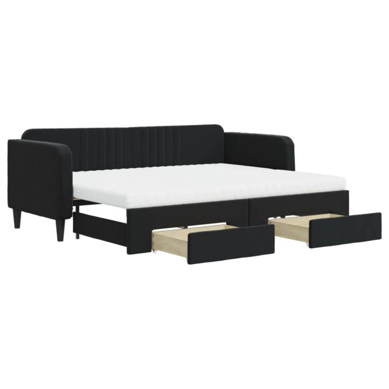 Łóżko dzienne WaszeMeble 80x200 cm rozsuwane czarne WM-3197132 1 szt.