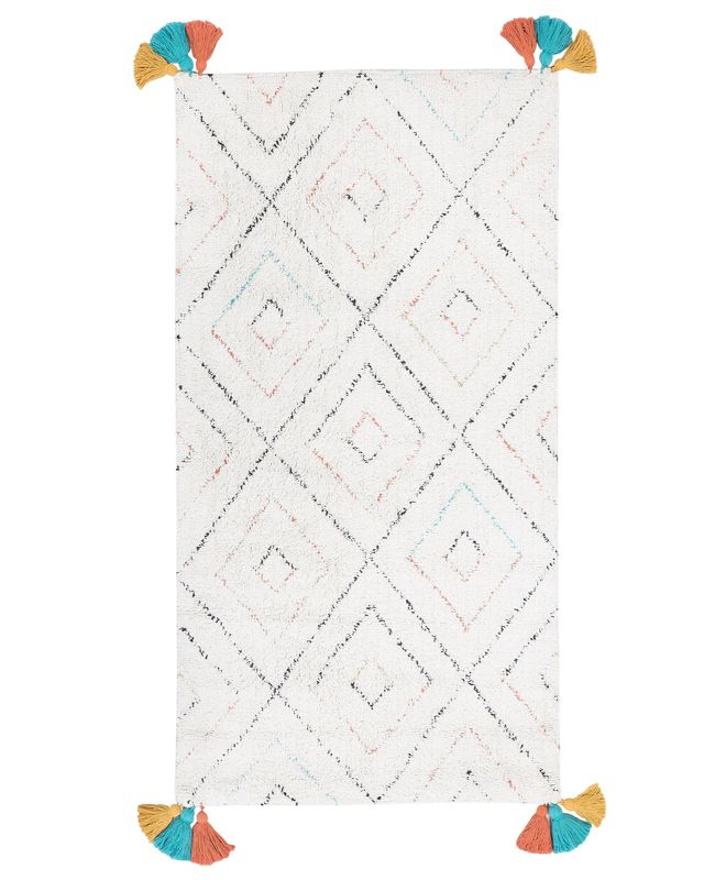 Dywan Kartal Biały 80 x 150 cm Bawełna 1 szt.