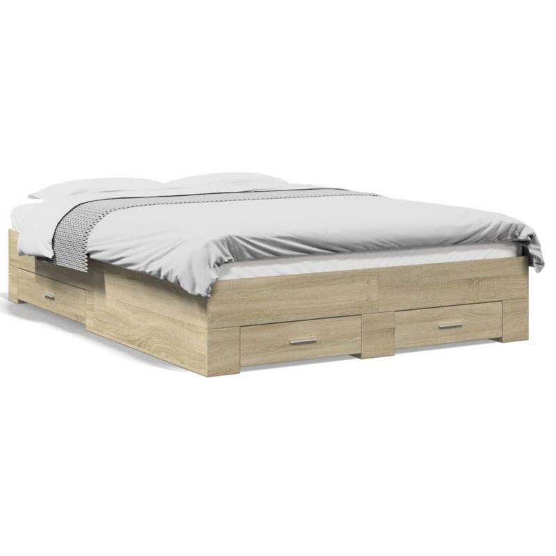 Łóżko drewniane WaszeMeble 135x190 cm brązowe WM-3280407 1 szt.