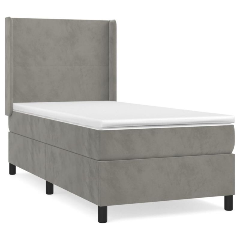 Łóżko kontynentalne WaszeMeble 90x200 cm jasnoszare WM-3132537 1 szt.