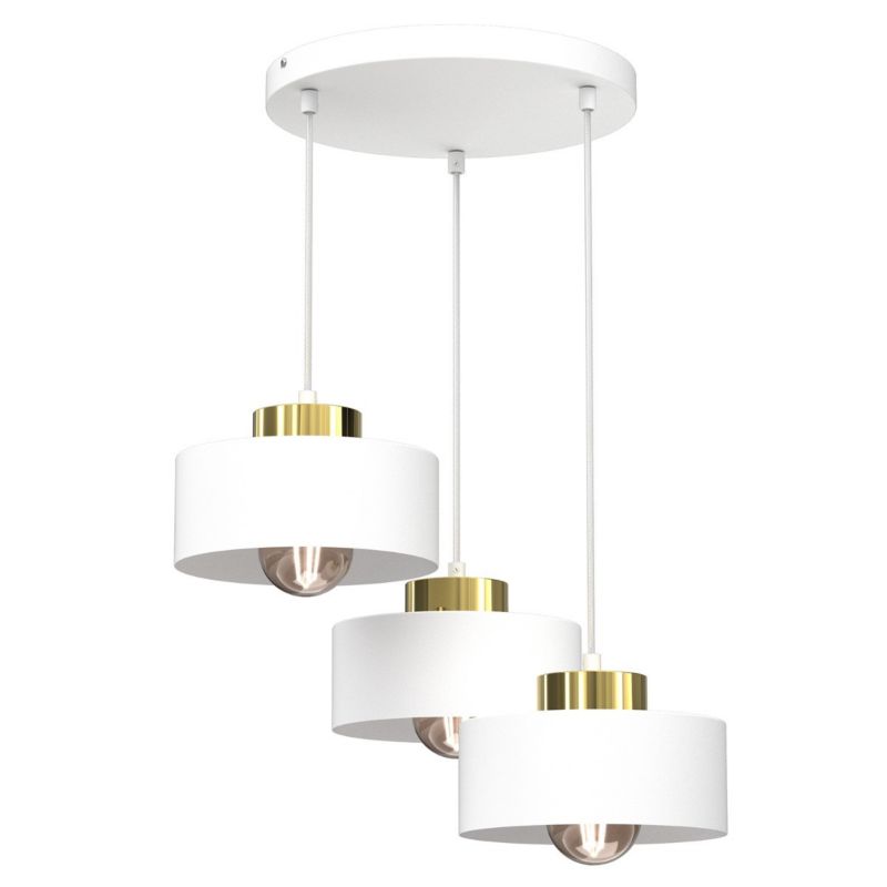 Lampa wisząca Luminex Marti biały matowa-złoty połysk wym: 110 x 46 x 46 cm 3xE27 x 15W 1 szt.
