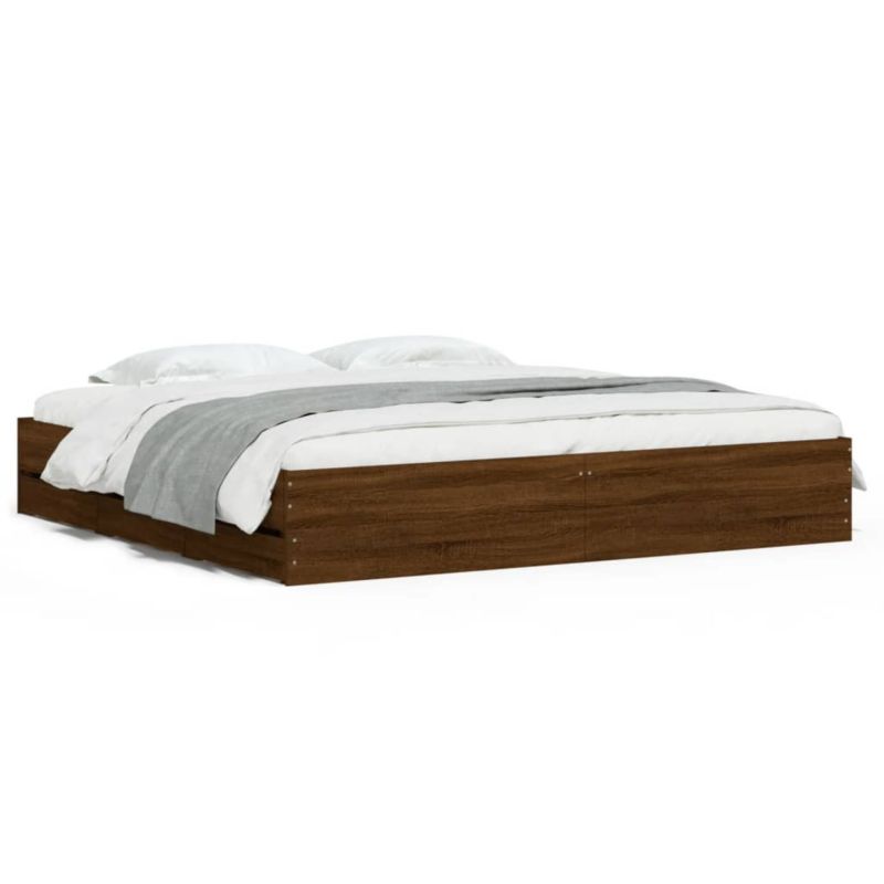 Łóżko drewniane WaszeMeble 200x200 cm brązowy WM-3207251 1 szt.