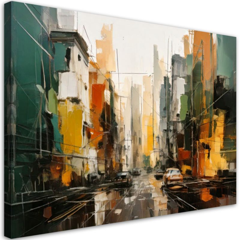 Obraz do salonu Feeby Nowoczesne miasto abstrakcja kolorowa 90x60cm 1szt