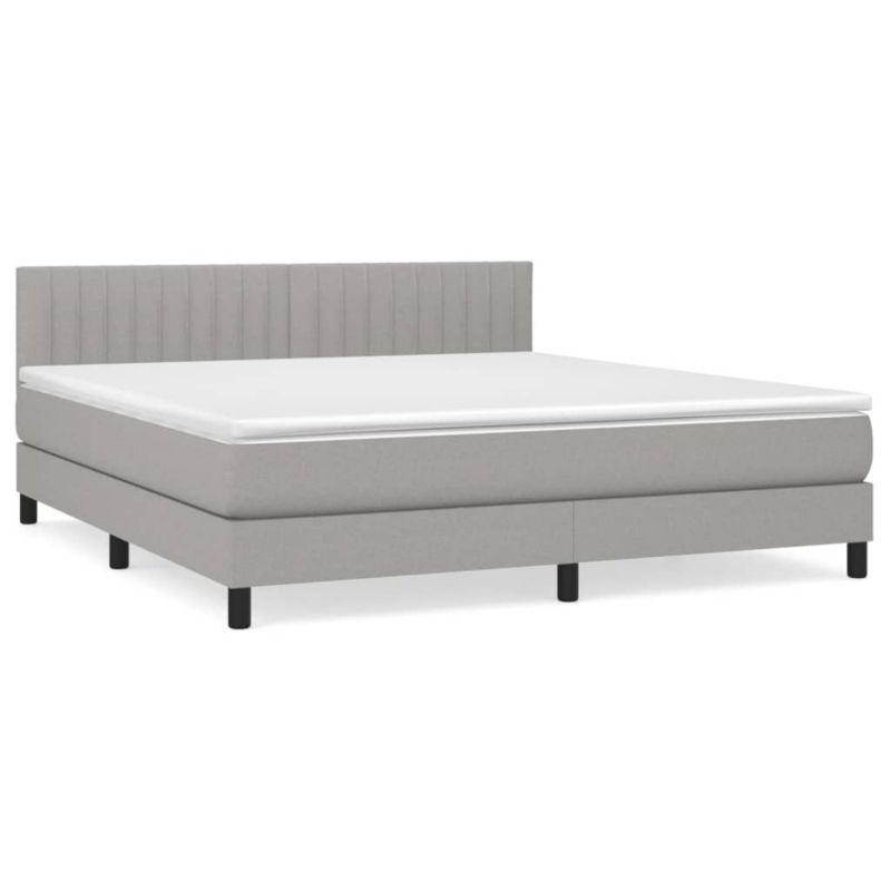 Łóżko kontynentalne WaszeMeble 160x200 cm jasnoszare WM-3140225 1 szt.