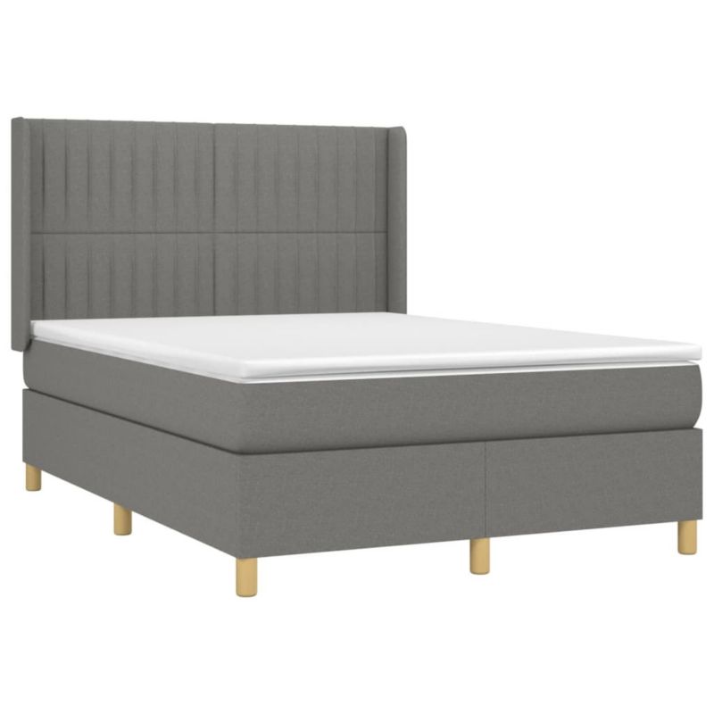 Łóżko kontynentalne WaszeMeble 140x190 cm ciemnoszara WM-3139030 1 szt.