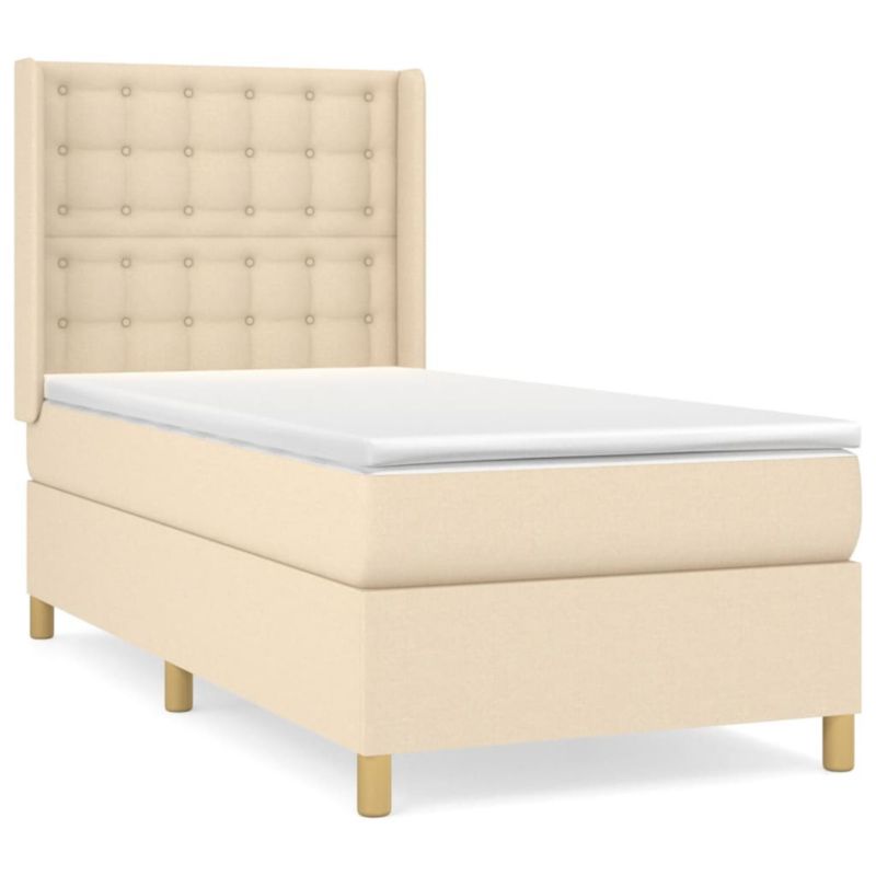 Łóżko kontynentalne WaszeMeble 90x190 cm kremowe WM-3132278 1 szt.