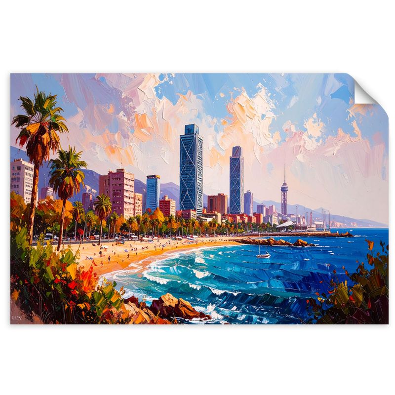 Naklejka na ścianę Feeby Plaża Barcelona Hiszpania 120x80cm 1szt