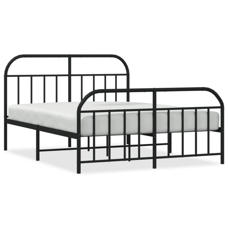 Łóżko metalowe WaszeMeble 135x190 cm z wezgłowiem czarne 1 szt.