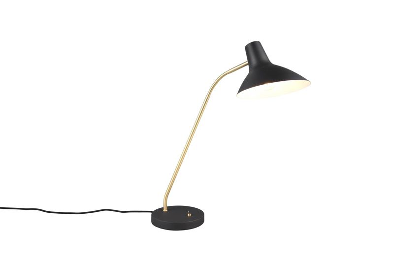 Lampka biurkowa Trio Traveller czarny matowa-mosiężny 1 x E27 x 10W IP20 wym: 54 x 50 x 20 cm metal - 1 szt.