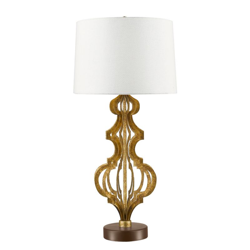 Lampa stołowa Gilded Nola Octavia postarzany złoto-kremowa 1 x E27 x 60W IP20 wym: 88.7 x 40.6 x 18 cm tkanina - 1 szt.