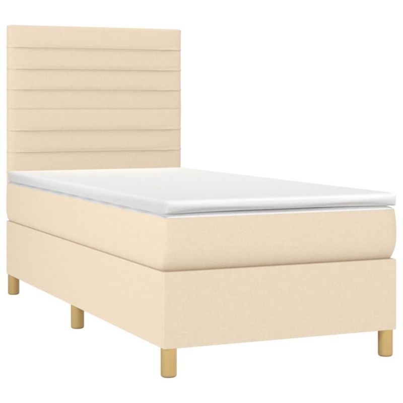 Łóżko kontynentalne WaszeMeble 100x200 cm kremowe WM-3135498 1 szt.