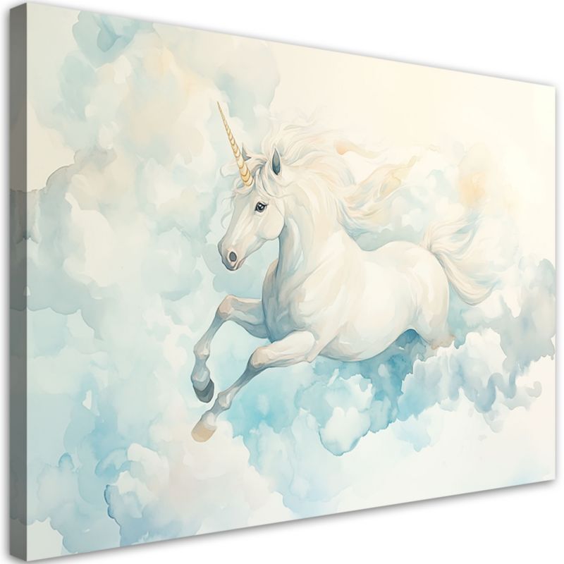 Obraz do pokoju dziecka Feeby Jednorożec w błękitnych chmurach 120x80cm 1szt
