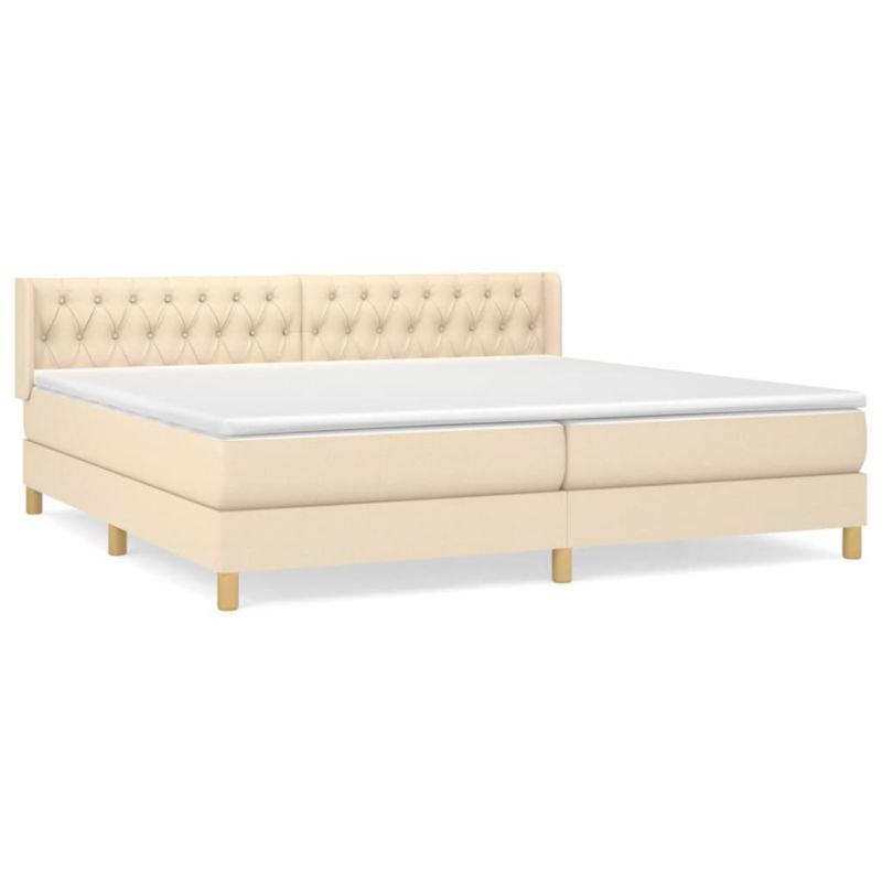 Łóżko z materacem WaszeMeble 200x200 cm kremowy WM-3130542 1 szt.