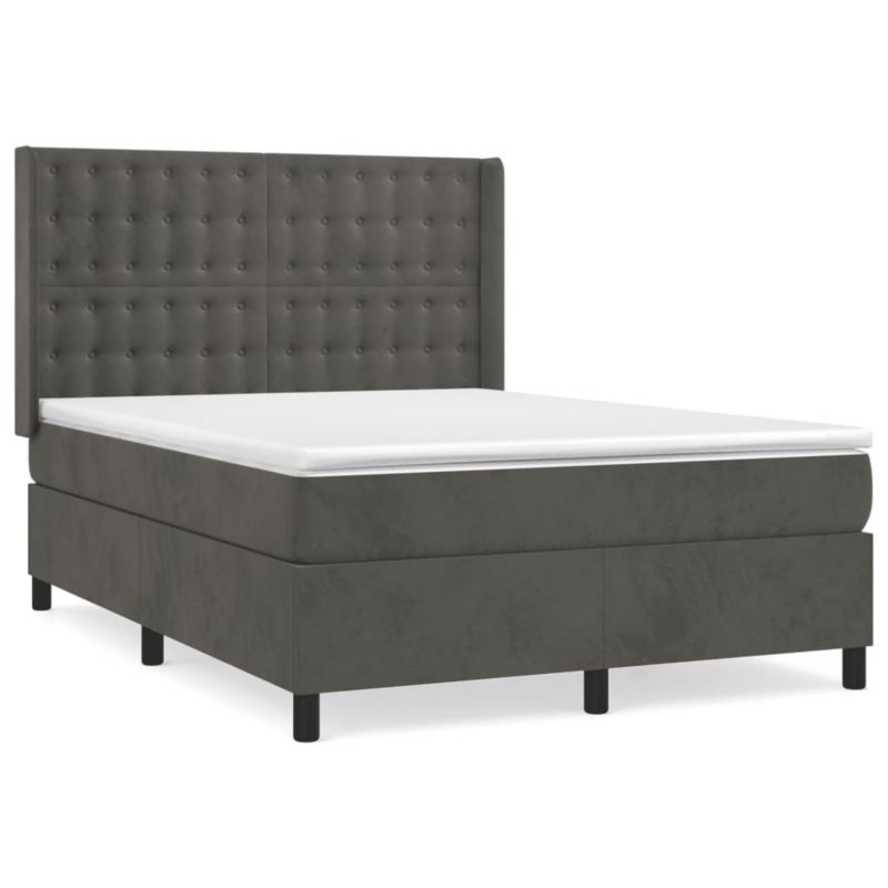 Łóżko kontynentalne WaszeMeble 140x190 cm ciemnoszara WM-3132916 1 szt.