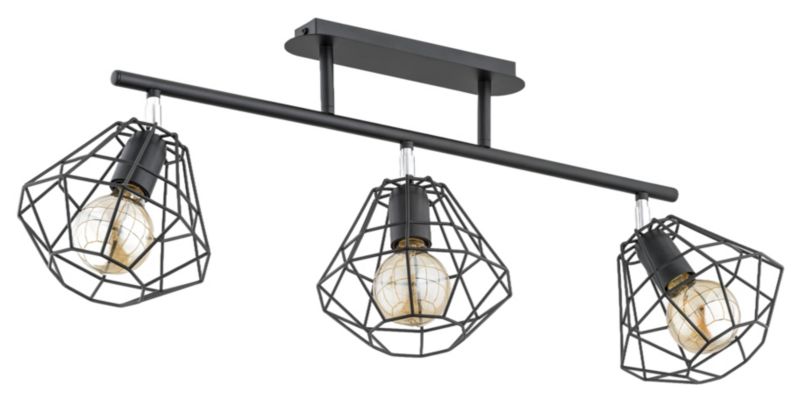 Lampa sufitowa Alfa Ozinus czarna-chromowana wym: 34 x 82 x 21 cm 3xE27 x 15W 1 szt.