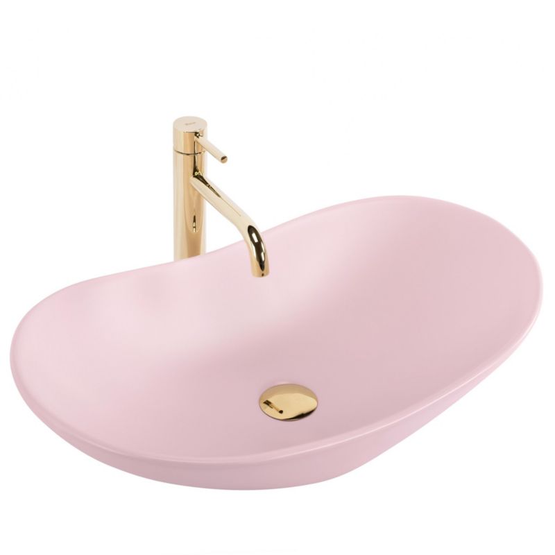Umywalka Nablatowa Rea Royal Powder Pink Matt 61,5X35,5X15,5Cm 1 Szt
