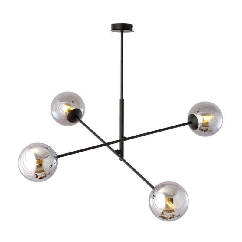 Żyrandol Emibig Linear czarny-chromowany wym: 51 x 102 cm 4xE14 x 10W 1 szt.