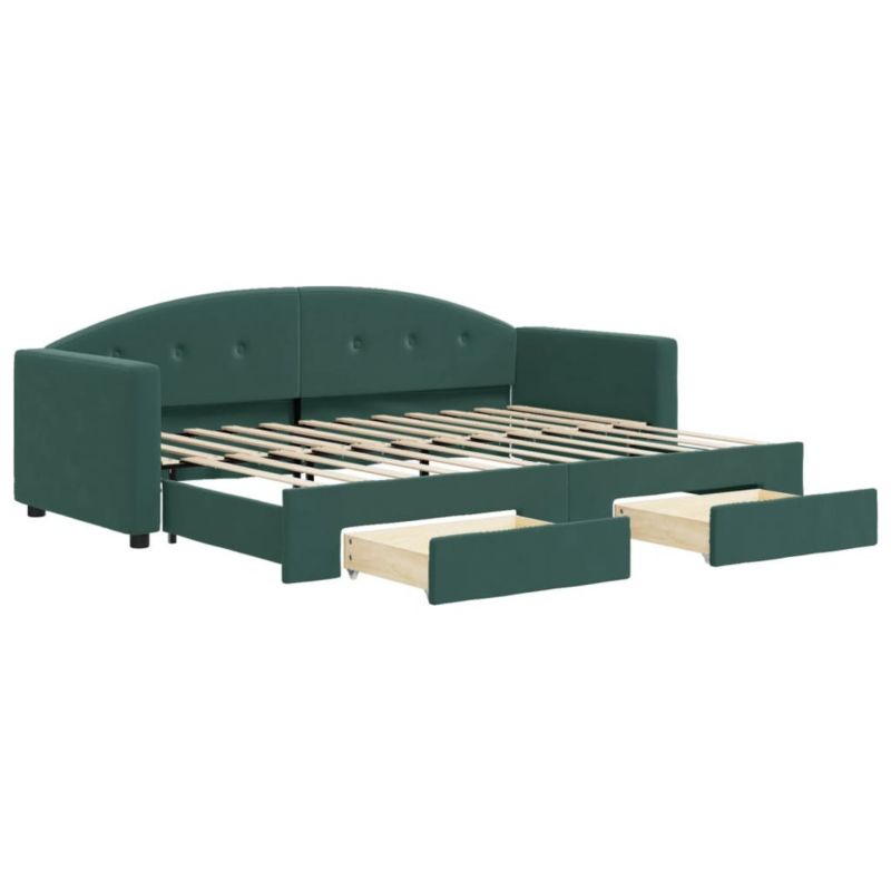 Łóżko dzienne WaszeMeble 80x200 cm rozsuwane zielone WM-3197344 1 szt.
