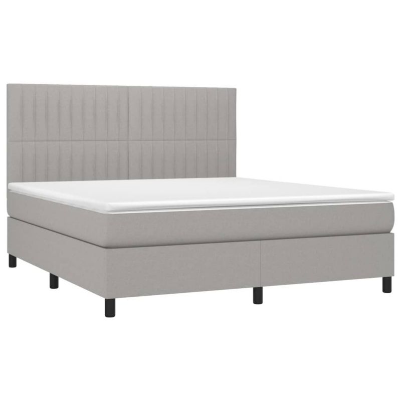Łóżko kontynentalne WaszeMeble 160x200 cm jasnoszare WM-3135045 1 szt.