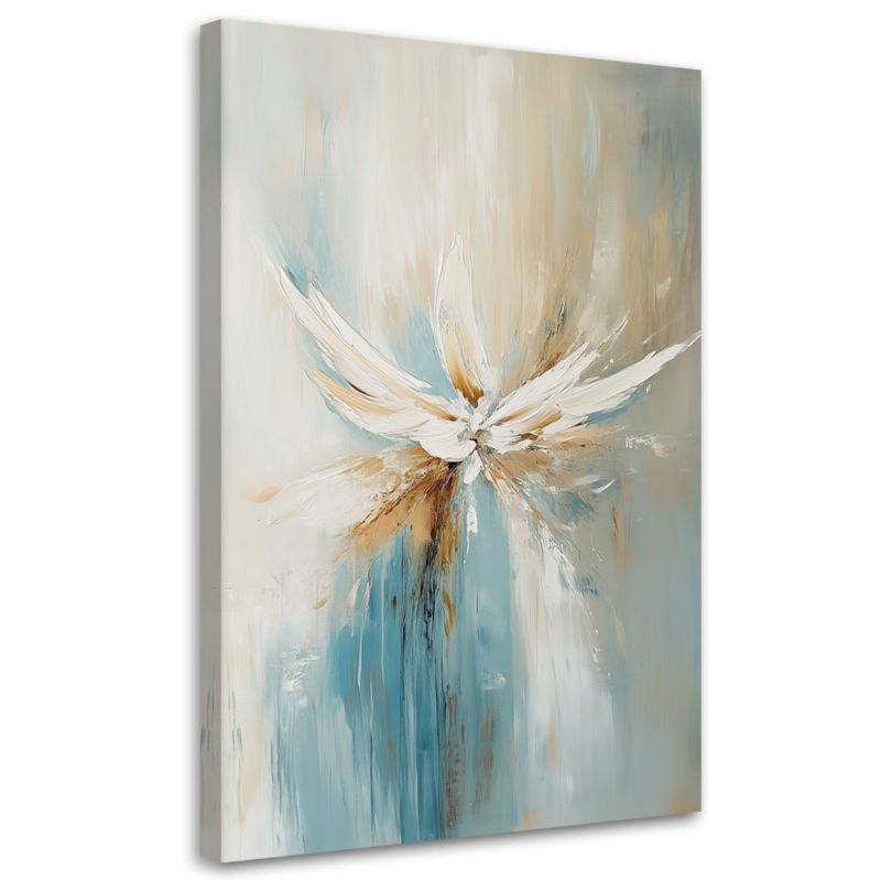 Obraz do salonu sypialni Feeby Abstrakcja Beżowy Turkusowy 70x100cm 1szt