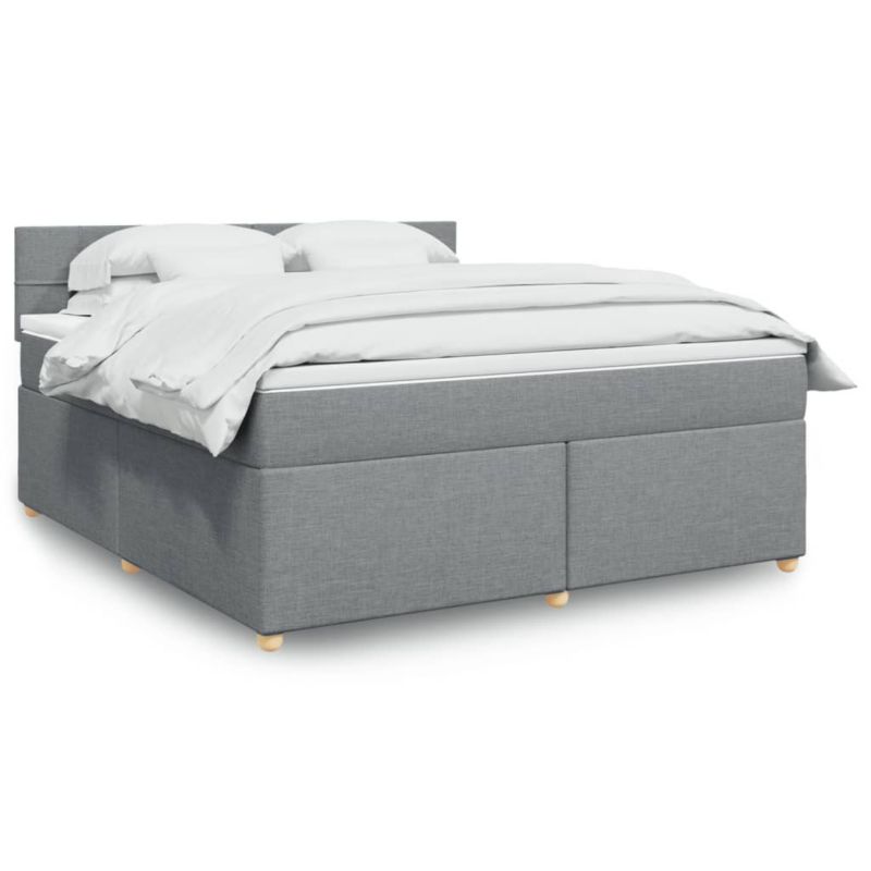 Łóżko kontynentalne WaszeMeble 180x200 cm jasnoszare WM-3286759 1 szt.