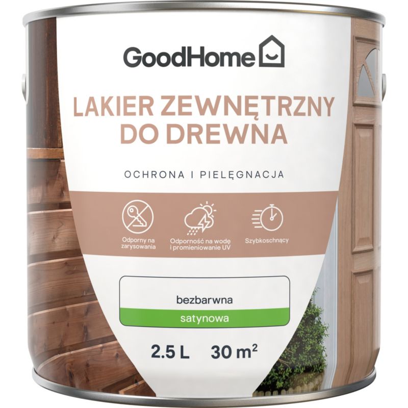 Lakier zewnętrzny GoodHome bezbarwny satyna 2,5 l