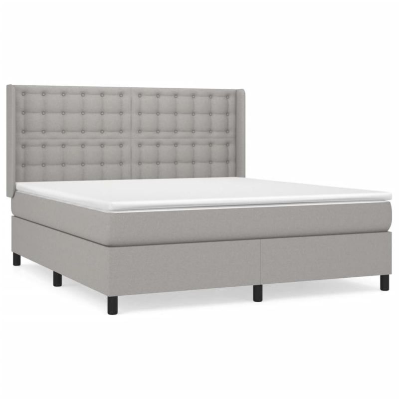 Łóżko kontynentalne WaszeMeble 180x200 cm jasnoszare WM-3131769 1 szt.