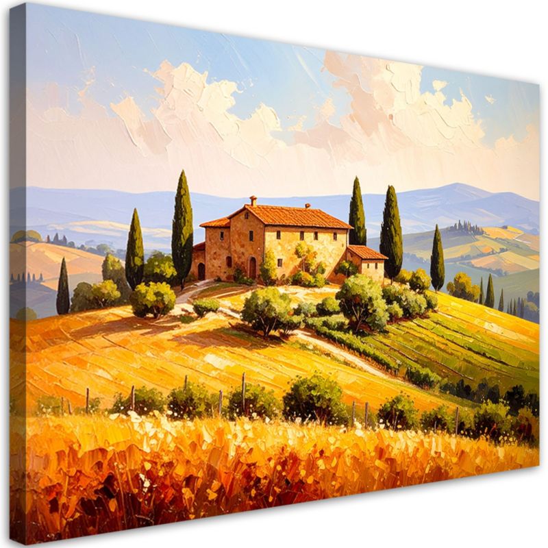 Obraz na płótnie do salonu nowoczesny Feeby Toskania Krajobraz Widok 90x60cm 1szt
