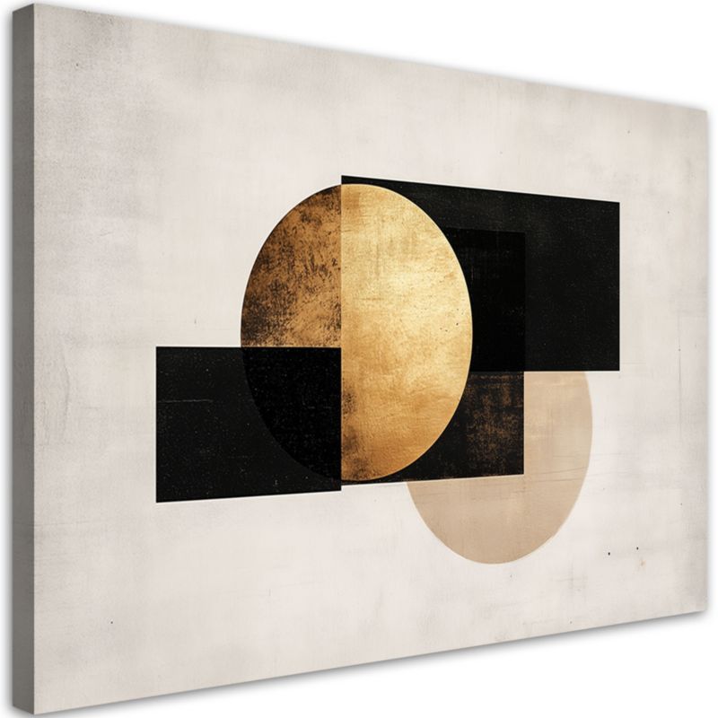 Obraz na płótnie Feeby Abstrakcja Geometryczna Szaro Zlota 60x40cm 1szt