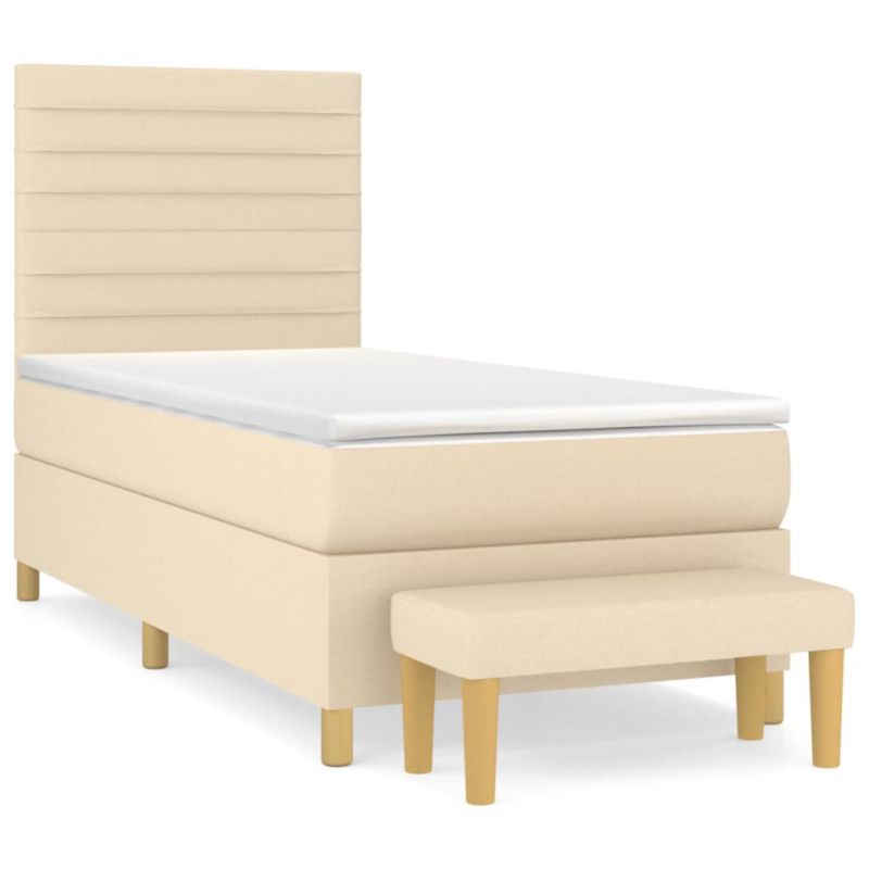 Łóżko z materacem WaszeMeble 90x190 cm kremowy WM-3137202 1 szt.