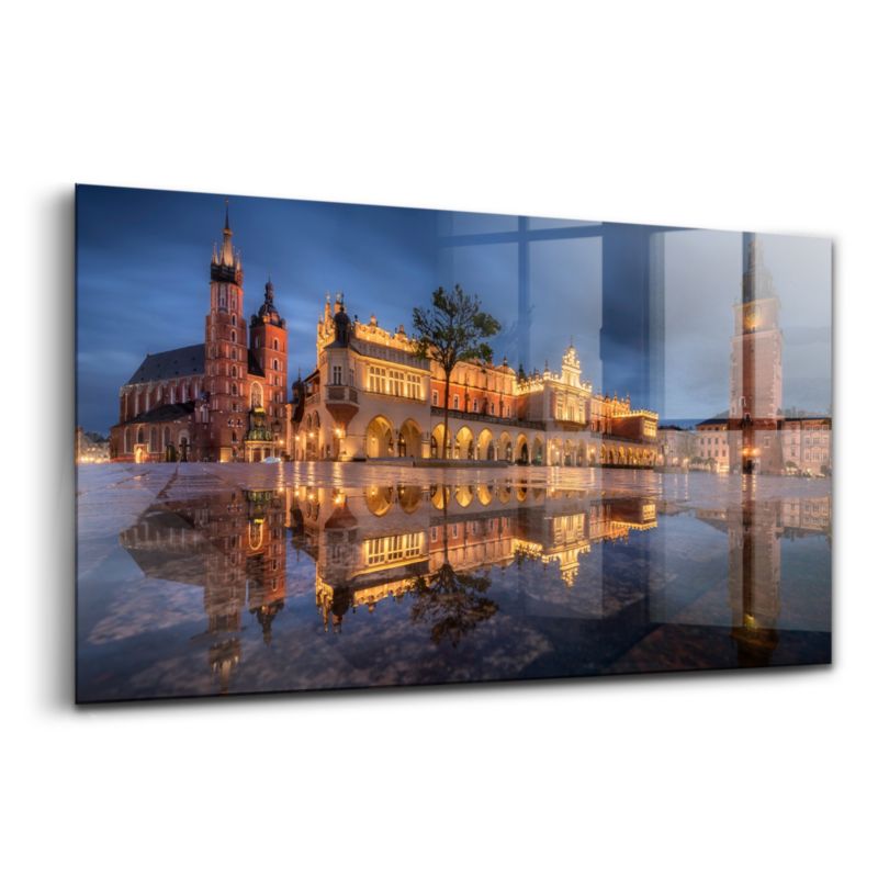 Szklany Obraz Ścienny Wallfluent 100x50 cm Kraków Rynek Sukiennice 1 szt.