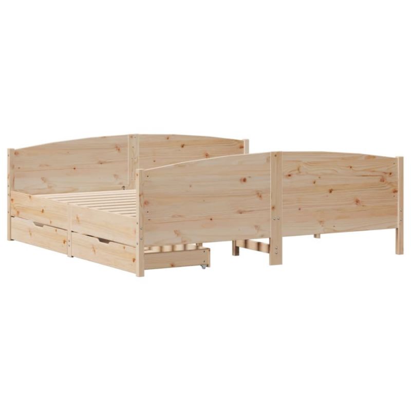 Łóżko drewniane WaszeMeble 160x200 cm brązowe WM-3301782 1 szt.