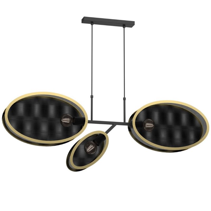 Lampa wisząca Luminex Hipnotic czarny matowa-złoty połysk wym: 130 x 120 x 9 cm 3xE27 x 15W 1 szt.