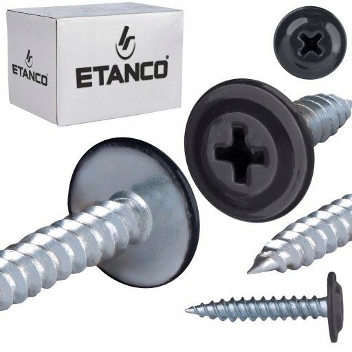 Wkręty Podkładkowe Etanco Do Stali Zszywka 4,2X19Mm, Ral9005 Gm-S 250Szt.