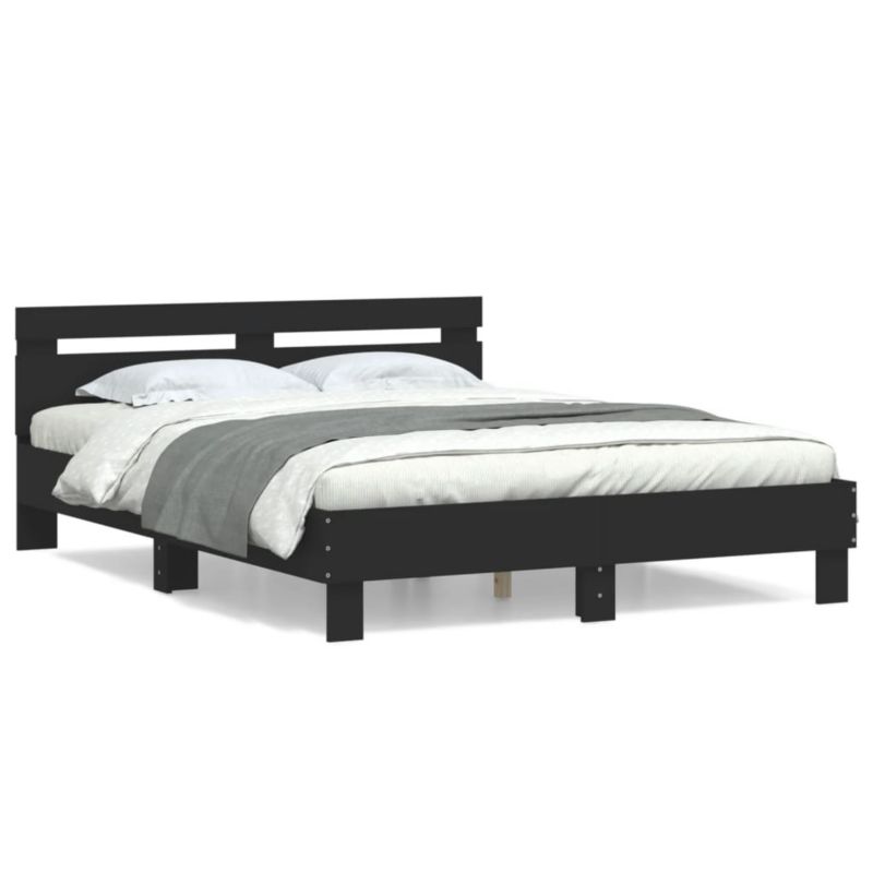 Łóżko drewniane WaszeMeble 150x200 cm czarna WM-3207414 1 szt.