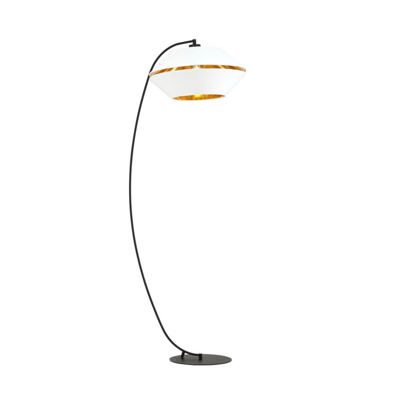 Lampa podłogowa stojąca Emibig Piano czarno-złota-biała 1 x E27 x 15W wym: 150 x 55 x 42 cm - 1 szt.