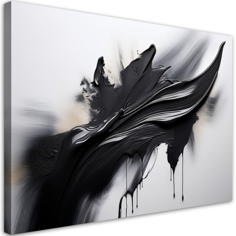 Obraz na płótnie Feeby Abstrakcja Czarno Biała Efekt 3D 60x40cm 1szt
