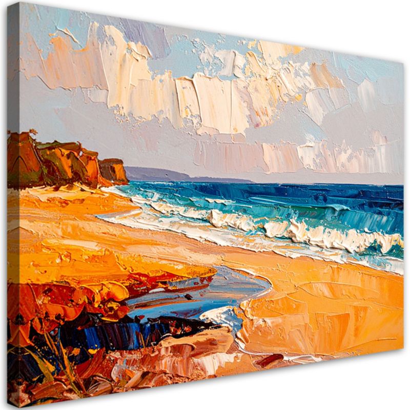Obraz nowoczesny do salonu Feeby Plaża Morze Krajobraz jak malowany 60x40cm 1szt