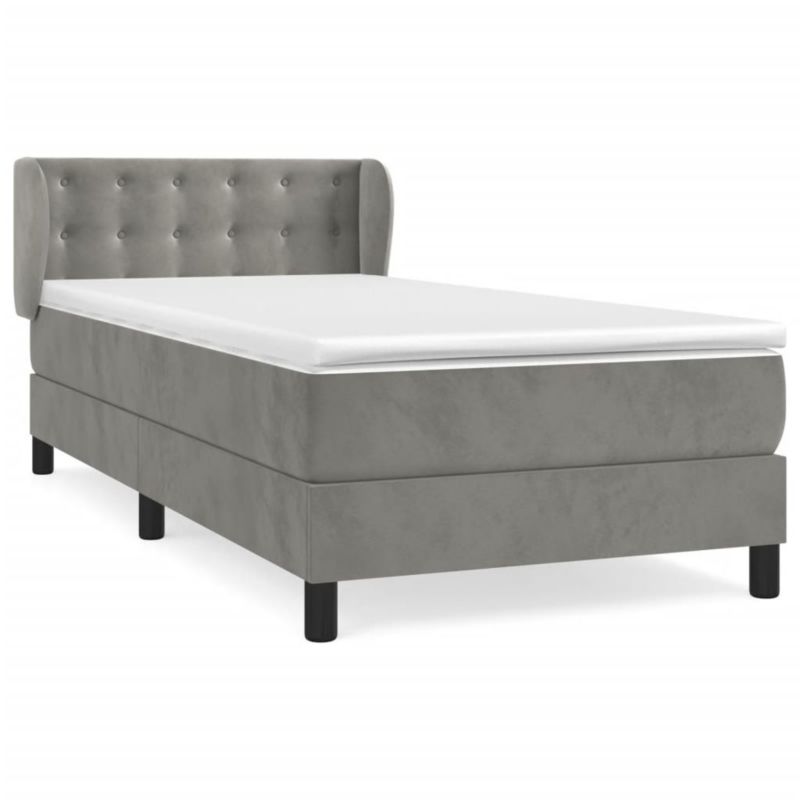 Łóżko kontynentalne WaszeMeble 90x190 cm jasnoszare WM-3127703 1 szt.